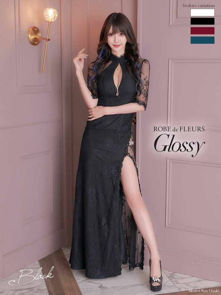 Glossy by ROBE de FLEURS/グロッシー】ジップデザイン セクシー ワン