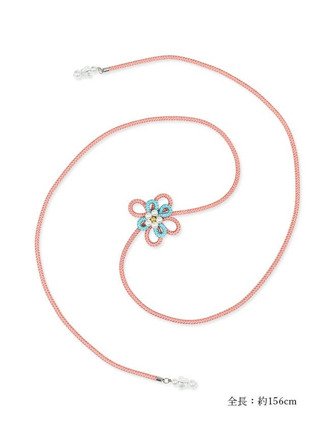[浴衣飾り帯紐]パール×フラワーモデル飾り帯紐(ホワイト/ピンク/ライトブルー)