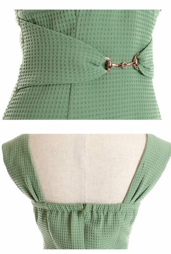 ROBEdeFLEURS Glossy[ローブドフルール グロッシー]ノースリーブ スタッズ バックル ストレッチ タイト 高級ミニドレス[ホワイト][XSあり][白咲 はな/キャバドレス着用][2854-0]