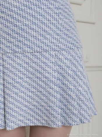 an[アン]ツイード キャミトップ セットアップ フレア 高級ミニドレス[レッド][一条響/キャバドレス着用][3474]