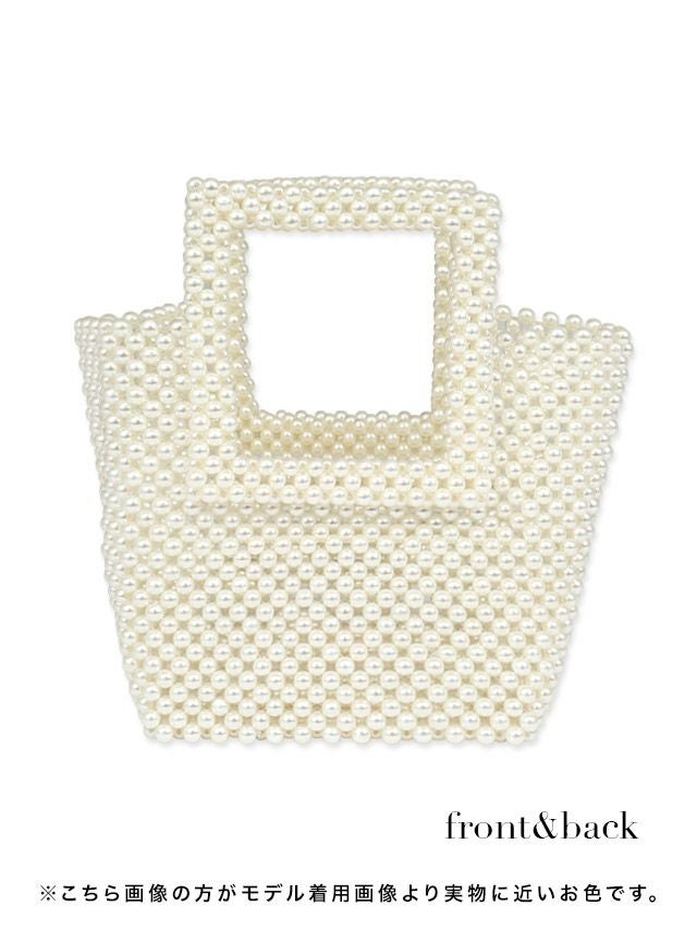 [浴衣バッグ]ホワイトパールスクエアミニバッグ