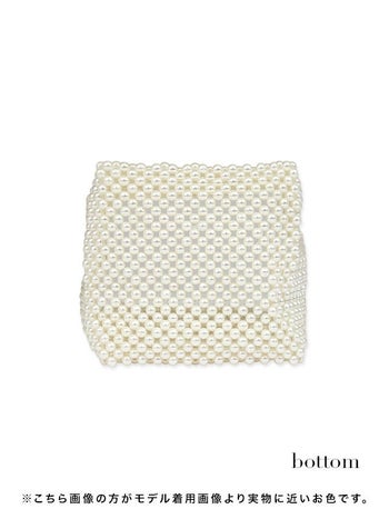 [浴衣バッグ]ホワイトパールスクエアミニバッグ