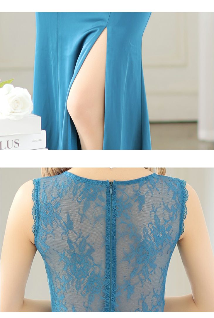 ROBEdeFLEURSGlossy[ローブドフルールグロッシー]ビジュー バストカット スリット タイト 高級ロングドレス[ブラック][Lあり][ゆりお/キャバドレス着用][2847-1]