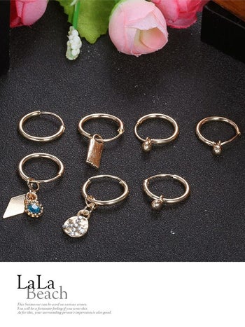 ゴールドフープピアス 7点セット