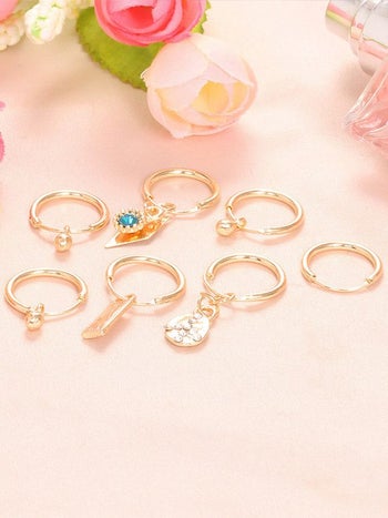 ゴールドフープピアス 7点セット