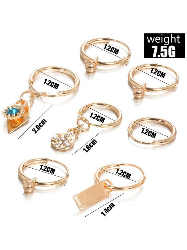 ゴールドフープピアス 7点セット