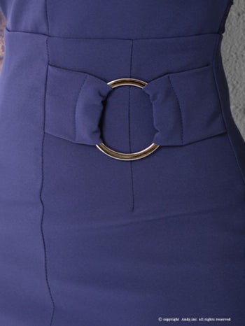 an[アン]バストカット レース袖 切り替え アシメカット タイト 高級ミニドレス[パープル][青田夏奈/キャバドレス着用][2751]