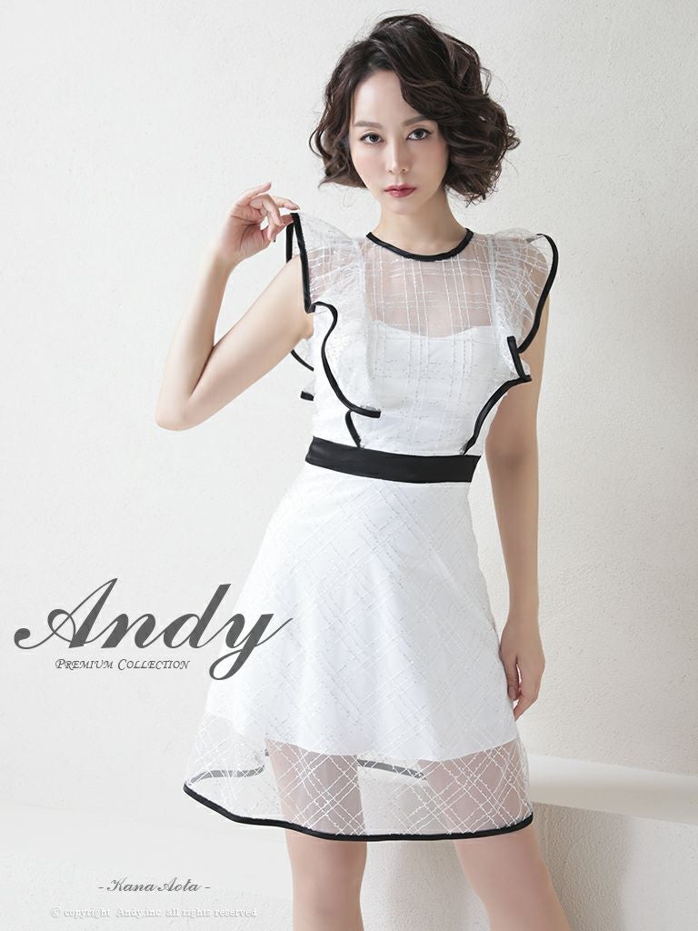 an/アン】シンプル ツイード チェーン 半袖 タイトミニドレス (aoc3462