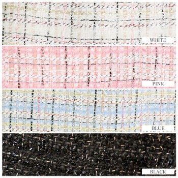 予約商品【9月上旬入荷予定】【PURESS/ピュアレス】ボタンチェック オフショルダー ツイード フレアミニドレス (PS802307)