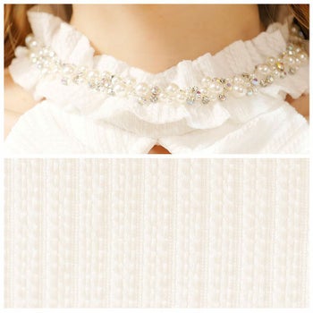 【Angel R/エンジェルアール】タックギャザー ネックパールビジューリボン ノースリーブ タイトミニドレス