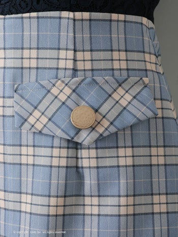 【Andy/アンディ】ハイネック チェック柄 ノースリーブ フレアミニドレス (AN-OK2784)