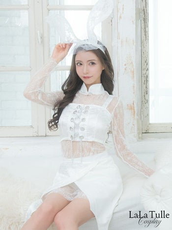 コスプレ 長袖 レース セットアップ セクシー バニー コスプレ衣装 5点セット
