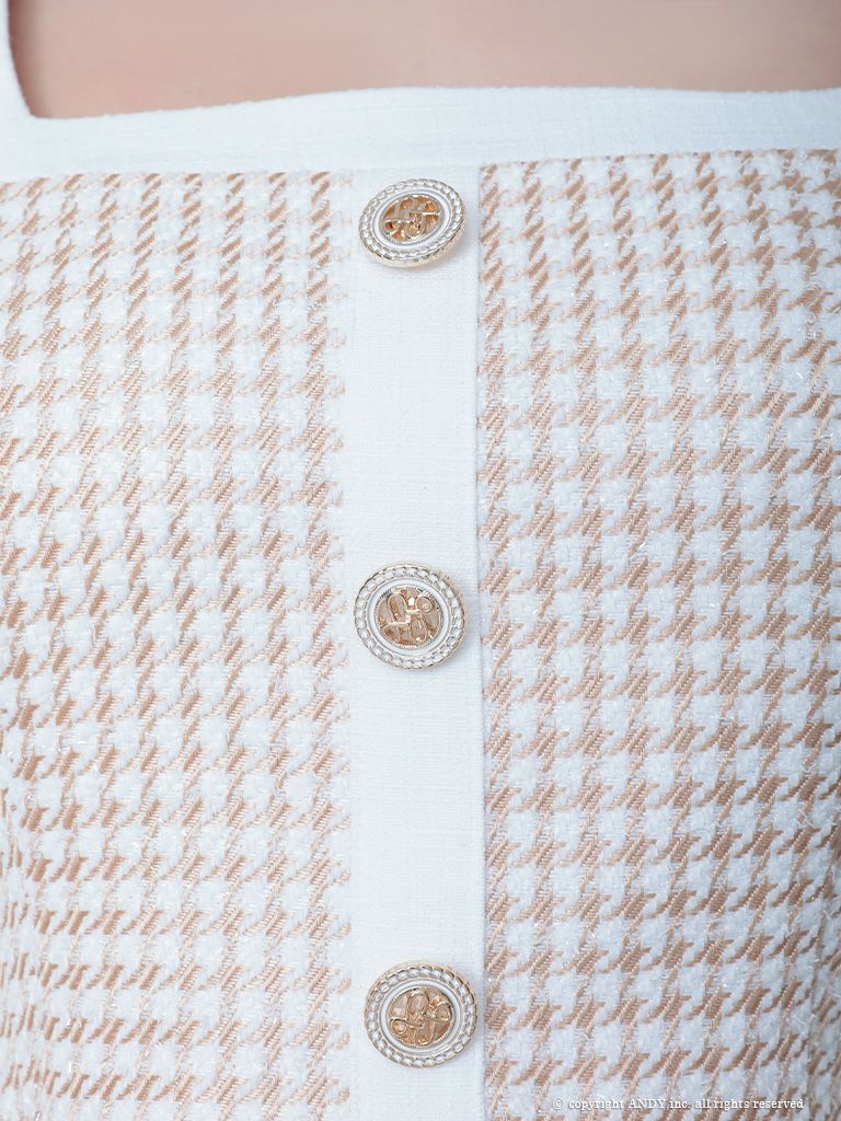 【an/アン】千鳥柄 セットアップ 半袖 フレアミニドレス (AOC-3413)