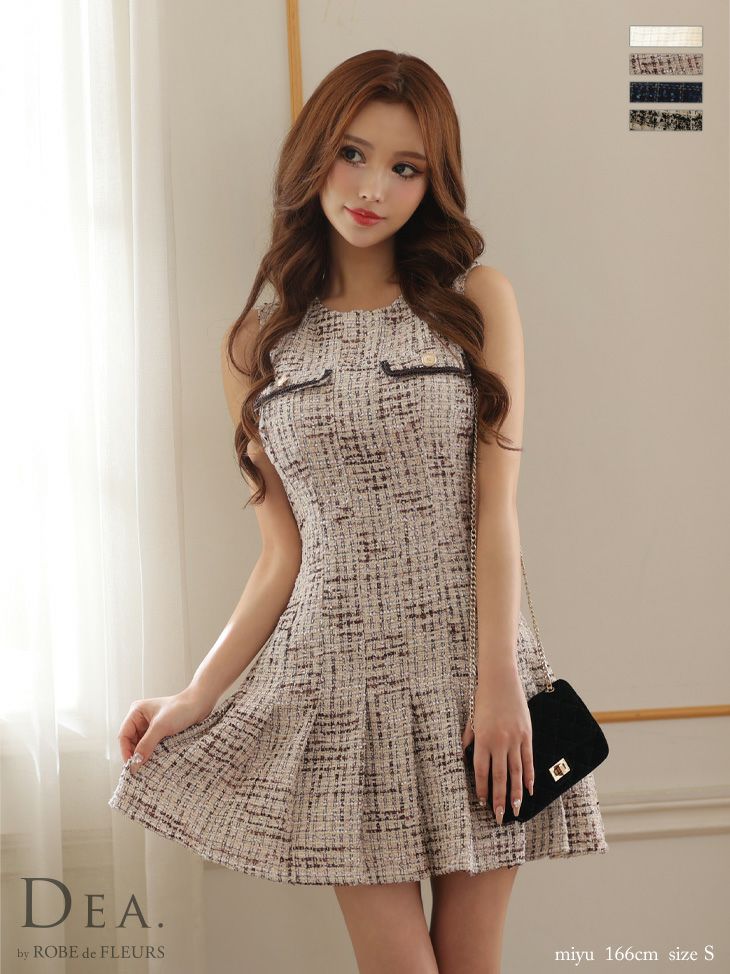DEA.by ROBE de FLEURS/ディア】ラメツイード レースプリーツ
