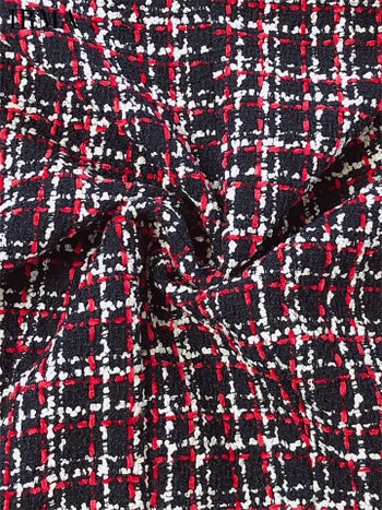 【IRMA/イルマ】スリーブ付き 五分袖 ツィード タイトミニドレス