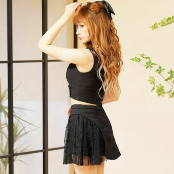 【PURESS/ピュアレス】パールビジューチャームセットアップフレアミニドレス (PS202303)