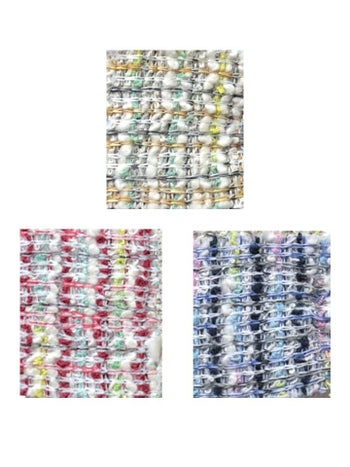 【IRMA/イルマ】フロントジップ チェーンライン 半袖 パフスリーブ ストレッチ ミックスツイード タイトミニドレス