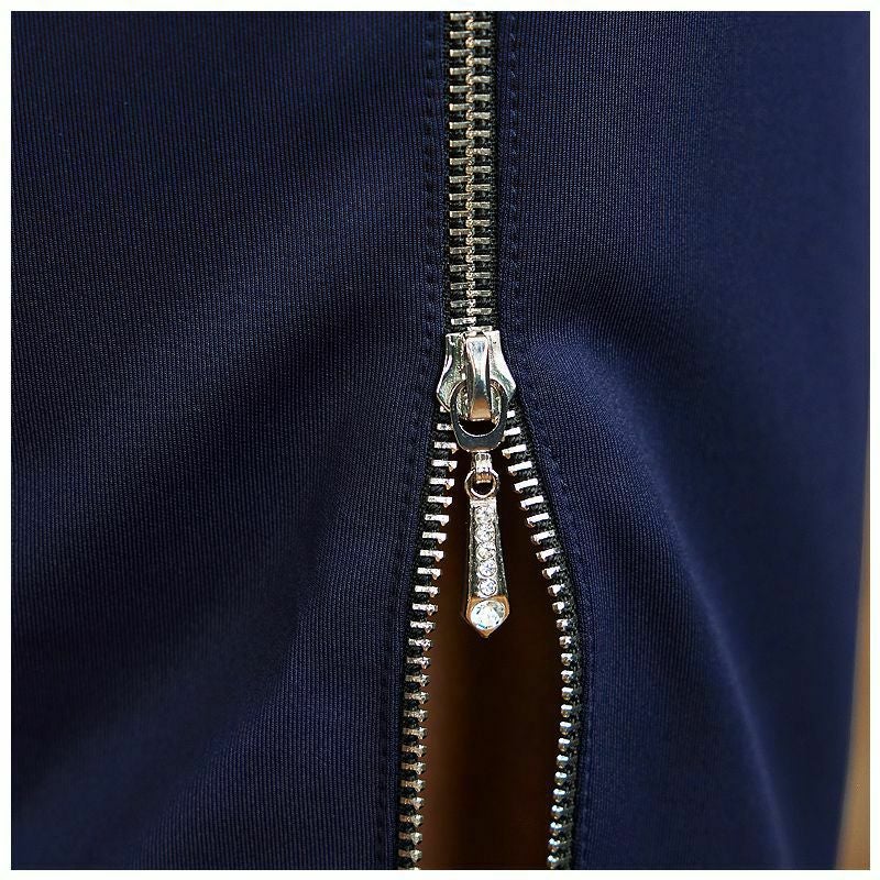 【Veautt/ヴュート】スリットファスナービジューノースリーブひざ丈ドレス (VT14238)