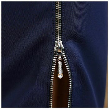 【Veautt/ヴュート】スリットファスナービジューノースリーブひざ丈ドレス (VT14238)