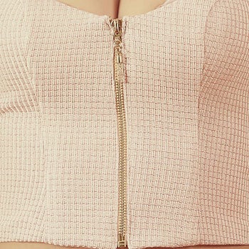 【PURESS/ピュアレス】ワンカラー ジップ セットアップ タイトミニドレス