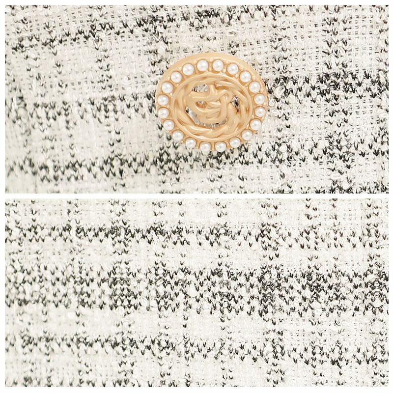 【PURESS/ピュアレス】ラップデザイン チェック ダブルボタン タイトミニドレス