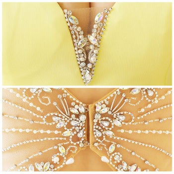  【Angel R/エンジェルアール】 バックビジュー ワンカラー シースルー キャミソール タイトミニドレス