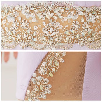 【Angel R/エンジェルアール】ビジュー セクシー 長袖 シースルー袖 スパンコール タイトミニドレス