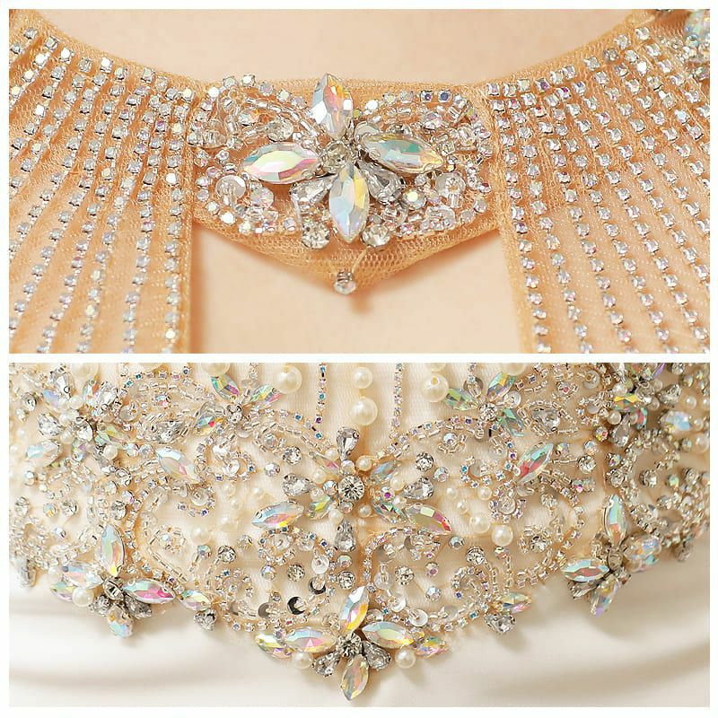 【Angel R/エンジェルアール】ヌーディーバストカット ビジュー ホルターネック タイトミニドレス