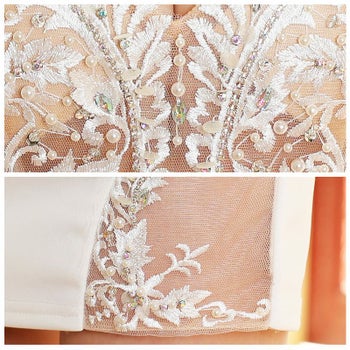 【Angel R/エンジェルアール】 サイドシアー ビジュー キャミソール フラワー 刺繍レース タイトミニドレス