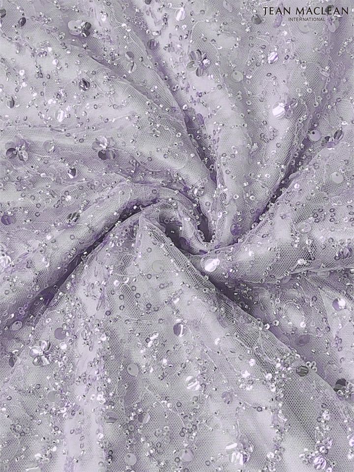 【JEANMACLEAN/ジャンマクレーン】シンプル パステルチュール ラメデザイン ロングドレス