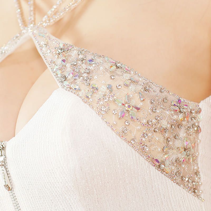 【Angel R/エンジェルアール】 ビジュー バスト フロントファスナー タイトミニドレス