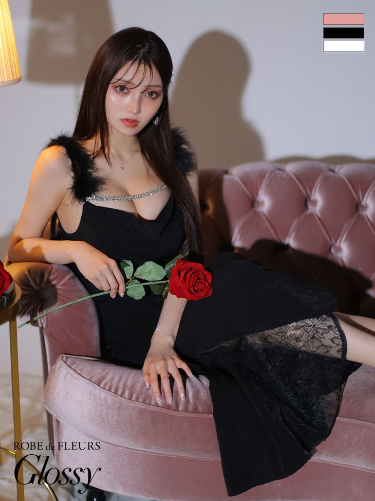 Glossy by ROBE de FLEURS/グロッシー】キャミソール 花柄サイドレース 
