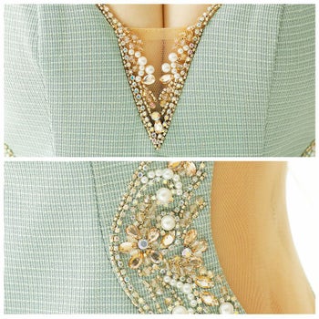 【Angel R/エンジェルアール】サイドシースルー ビジュー バスト ツイード キャミソール タイトミニドレス