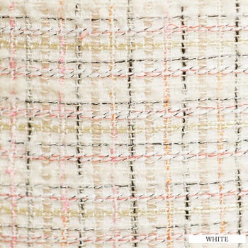 【Angel R/エンジェルアール】セットアップ ツイードデコルテ パールビジュー チェック パフスリーブ タイト マイクロミニドレス