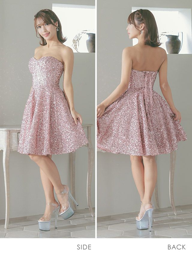 【LaLaTulle USA/インポート】キラキラ スパンコール ベア フレアミニ バースデードレス