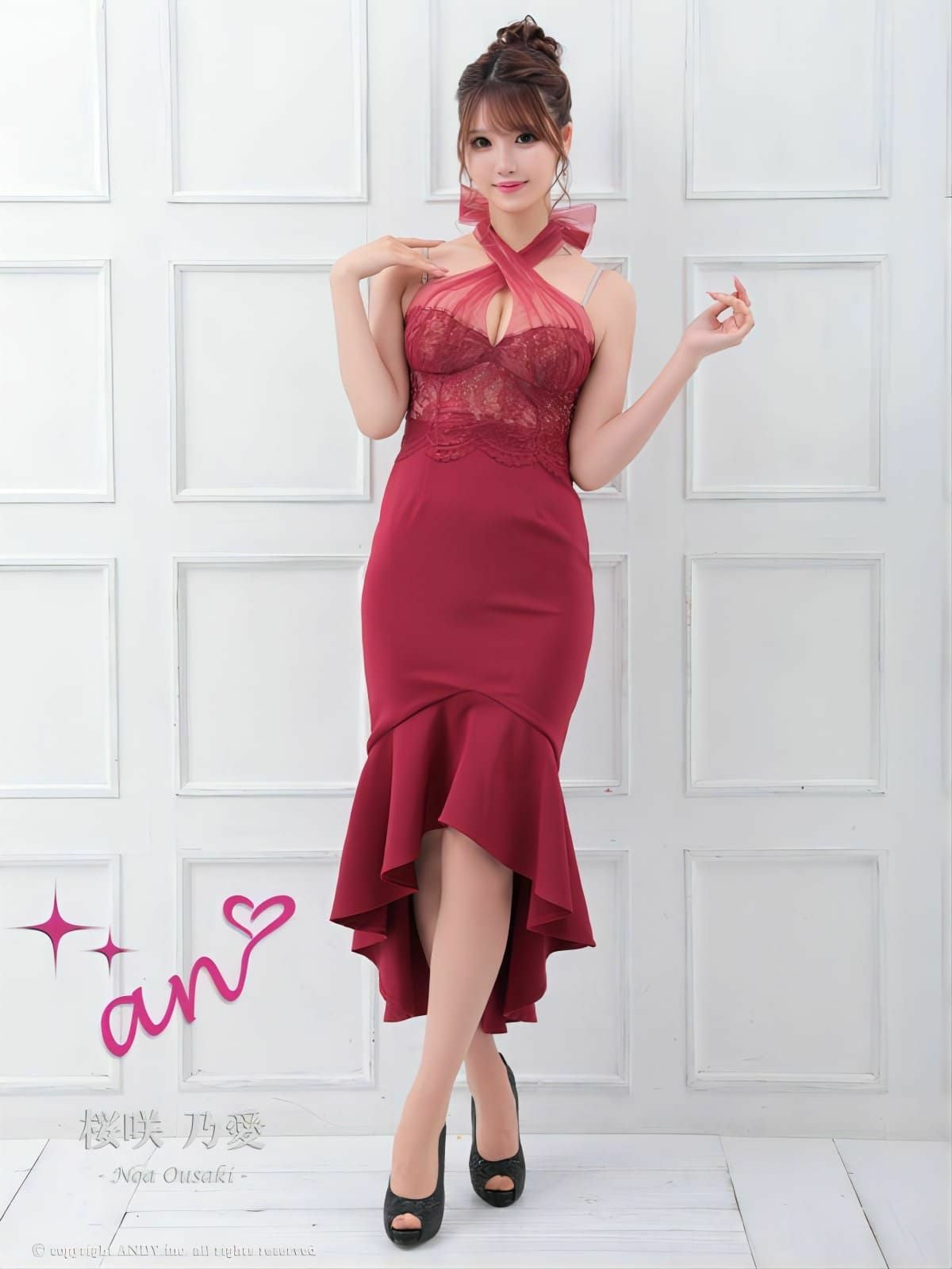 an/アン】シースルー バストクロス レース ロングテール ワンカラー