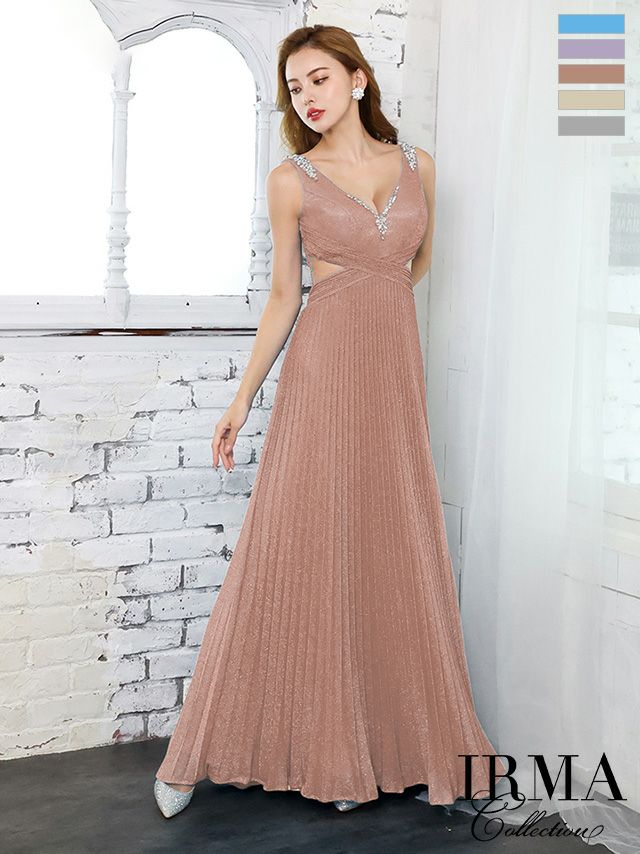 イルマ♡キャバドレス♡ビジュー ラメ プリーツ フレアロングドレス♡Lサイズ 000000019719-02.jpg?size=m&w=