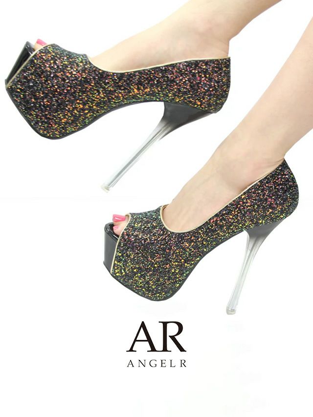 Angel R/エンジェルアール】スパンコールラメ ハイヒール パンプス