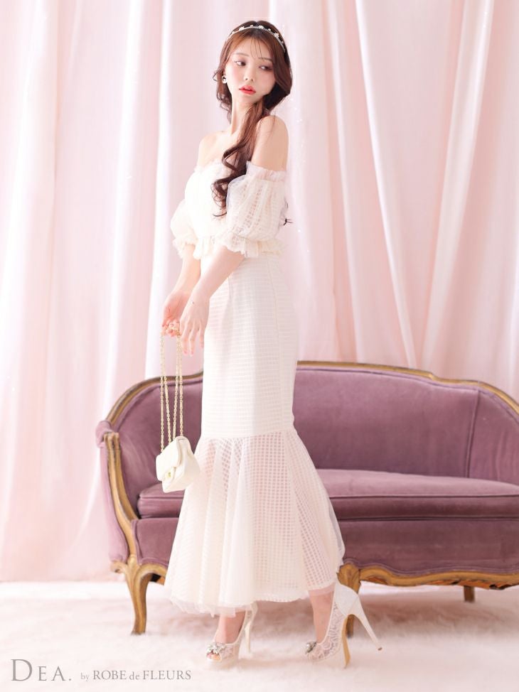 Dea by robe de fleurs｜チュールチェックワンピース DEA.by ROBE de FLEURS/ディア】チェック柄 マーメイド ワンピース