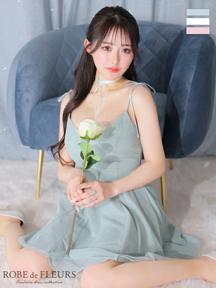 SALE【ROBEdeFLEURS/ローブドフルール】ショルダーリボン ラメニット