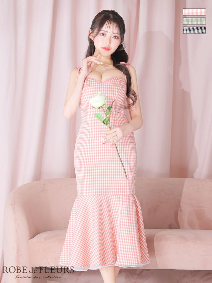 ROBEdeFLEURS/ローブドフルール】花柄レース×ストレッチ オープン