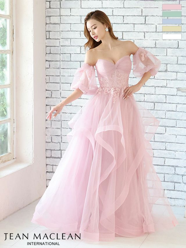 JEANMACLEAN/ジャンマクレーン】オフショルダー ワンカラー フラワー