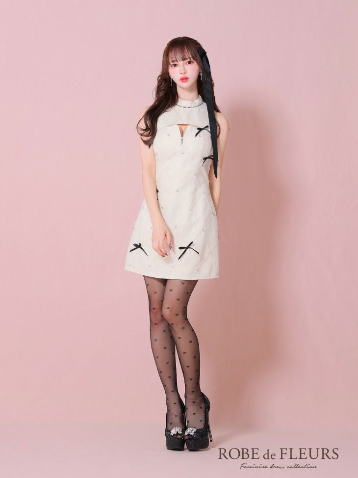 ROBEdeFLEURS/ローブドフルール】セクシー バレエコア ジップデザイン
