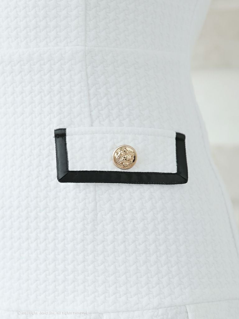 キャバドレス ミニ ドレス Andy アンディノースリーブ  ポケット バイカラー プリーツ Aライン フレアミニドレス