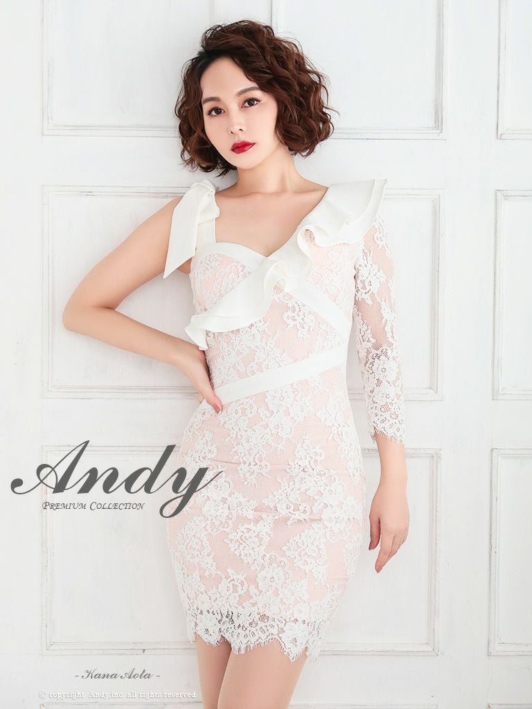 Andy/アンディ】フリル ショルダーリボン アシンメトリー 七分袖 袖