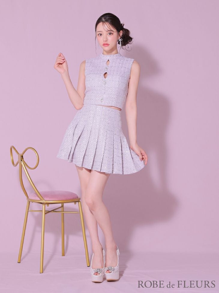 SALE【ROBEdeFLEURS/ローブドフルール】キラキラ ラメツイード