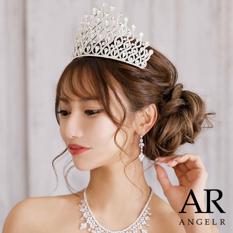 Angel R/エンジェルアール】ウェーブ ストーンデザイン ティアラ