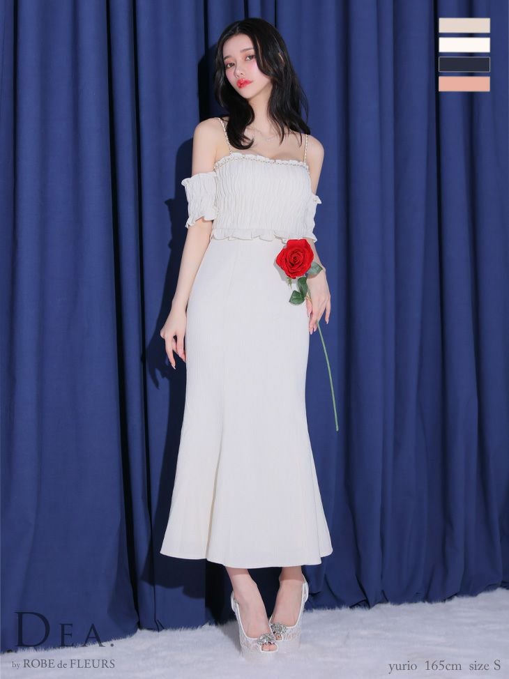 DEA.by ROBE de FLEURS/ディア】オフショルダー チュール袖 マーメイド