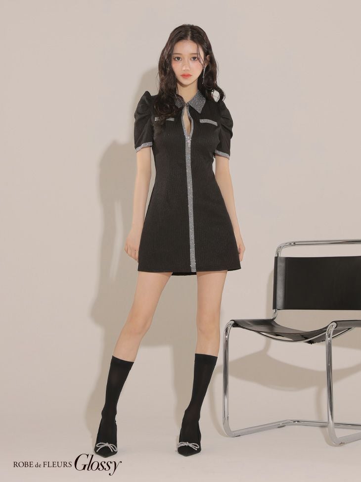 Glossy by ROBE de FLEURS/グロッシー】セクシー オープンバスト 襟