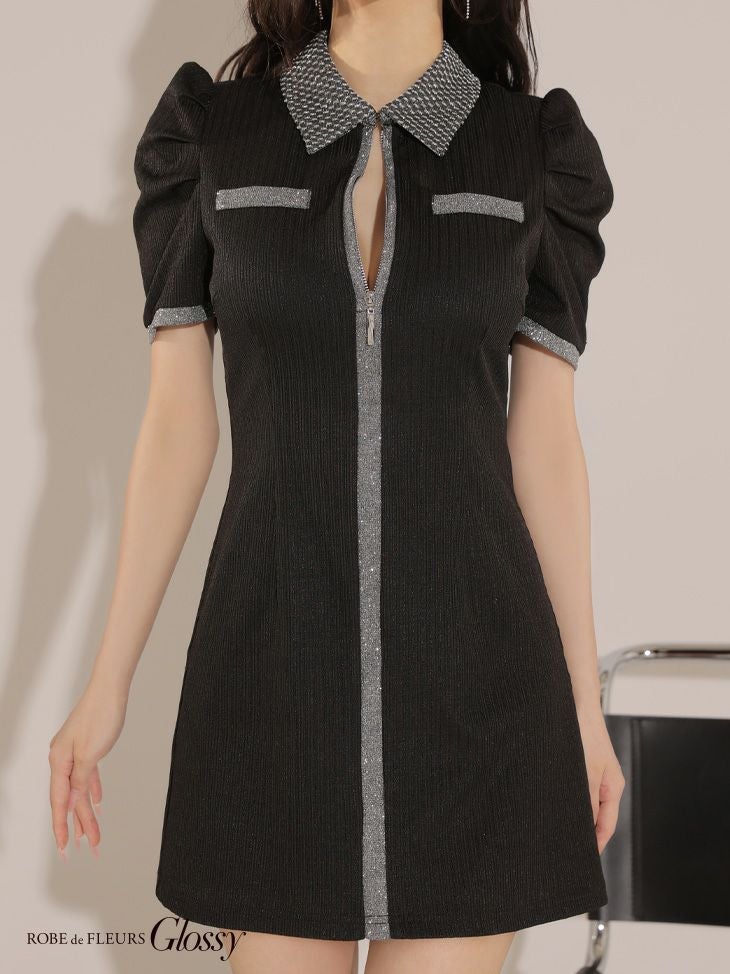 Glossy by ROBE de FLEURS/グロッシー】セクシー オープンバスト 襟